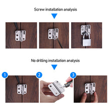 Load image into Gallery viewer, Stainless Steel Safety Door Lock Protection Door Latch Lock Buckle Anti-Theft Thickening Bolt Lock Left Right Open Home Hardware
