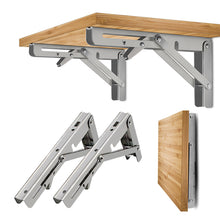 Load image into Gallery viewer, 2Pcs Triangle Folding Angle Bracket Heavy Support Adjustable Wall Mounted Bench Table Shelf Bracket Furniture Hardware Bracket
