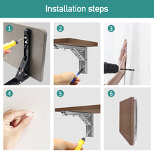 Load image into Gallery viewer, 2Pcs Triangle Folding Angle Bracket Heavy Support Adjustable Wall Mounted Bench Table Shelf Bracket Furniture Hardware Bracket
