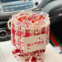 Load image into Gallery viewer, Luxury Elegant Cake Border Plaid Fabric Birthday Cake Decoration Pearl Chain Bouquet Cake Border for Valentine's Day Mother's Day
