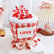 Load image into Gallery viewer, Luxury Elegant Cake Border Plaid Fabric Birthday Cake Decoration Pearl Chain Bouquet Cake Border for Valentine's Day Mother's Day
