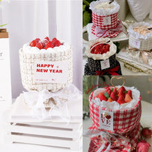 Load image into Gallery viewer, Luxury Elegant Cake Border Plaid Fabric Birthday Cake Decoration Pearl Chain Bouquet Cake Border for Valentine's Day Mother's Day
