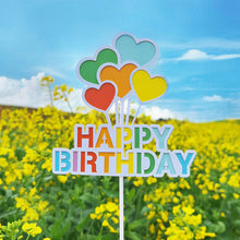 Load image into Gallery viewer, Ins Style Happy Birthday Cake Topper Heart Rainbow Bithday Cupcake Toppers Party Cake Decoration Supplies
