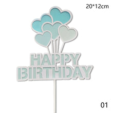 Load image into Gallery viewer, Ins Style Happy Birthday Cake Topper Heart Rainbow Bithday Cupcake Toppers Party Cake Decoration Supplies
