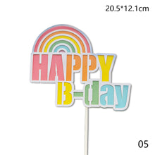 Load image into Gallery viewer, Ins Style Happy Birthday Cake Topper Heart Rainbow Bithday Cupcake Toppers Party Cake Decoration Supplies
