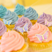 Load image into Gallery viewer, 10pcs Butterfly Cake Decoration Bronzing Butterfly Cake Topper Romantic Valentine's Day Baking Decoration Supplies
