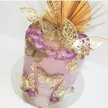 Load image into Gallery viewer, 12pcs Hollow Butterfly Cake Decoration Bronzing Butterfly Cake Topper Romantic Valentine's Day Baking Decoration Supplies

