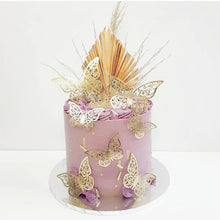 Load image into Gallery viewer, 12pcs Hollow Butterfly Cake Decoration Bronzing Butterfly Cake Topper Romantic Valentine's Day Baking Decoration Supplies

