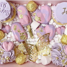 Load image into Gallery viewer, 12pcs Hollow Butterfly Cake Decoration Bronzing Butterfly Cake Topper Romantic Valentine's Day Baking Decoration Supplies
