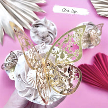Load image into Gallery viewer, 12pcs Hollow Butterfly Cake Decoration Bronzing Butterfly Cake Topper Romantic Valentine's Day Baking Decoration Supplies
