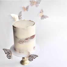 Load image into Gallery viewer, 12pcs Hollow Butterfly Cake Decoration Bronzing Butterfly Cake Topper Romantic Valentine's Day Baking Decoration Supplies
