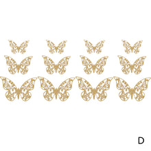 Load image into Gallery viewer, 12pcs Hollow Butterfly Cake Decoration Bronzing Butterfly Cake Topper Romantic Valentine's Day Baking Decoration Supplies
