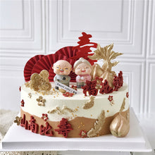 Load image into Gallery viewer, Cartoon Grandpa and Grandma Birthday Cake Decoration Grandpa Doll Cake Topper Birthday Baking Decoration
