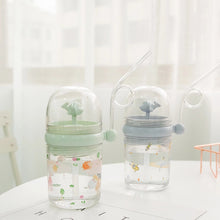 Load image into Gallery viewer, Whale Spray Bottle Kids Summer Suction Cup Children Bottler with Scale Portable Water Cup with Shoulder Strap
