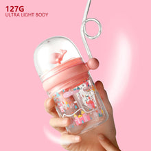Load image into Gallery viewer, Whale Spray Bottle Kids Summer Suction Cup Children Bottler with Scale Portable Water Cup with Shoulder Strap
