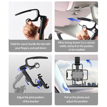 Load image into Gallery viewer, Universal Car Sun Visor Phone Holder Phone Holder Mount 360 Degree Rotation Smartphone Stand Clip Support
