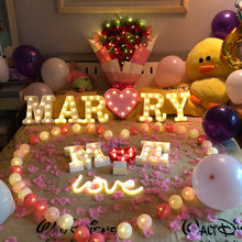 Load image into Gallery viewer, Alphabet LED Light Night Light LED Night Light Alphabet Light LED Letter Shape 0-9 Birthday Party Proposal Decoration
