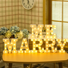 Load image into Gallery viewer, Alphabet LED Light Night Light LED Night Light Alphabet Light LED Letter Shape 0-9 Birthday Party Proposal Decoration

