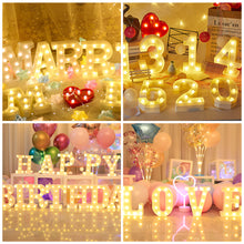 Load image into Gallery viewer, Alphabet LED Light Night Light LED Night Light Alphabet Light LED Letter Shape 0-9 Birthday Party Proposal Decoration
