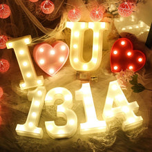 Load image into Gallery viewer, Alphabet LED Light Night Light LED Night Light Alphabet Light LED Letter Shape 0-9 Birthday Party Proposal Decoration
