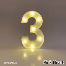 Load image into Gallery viewer, Alphabet LED Light Night Light LED Night Light Alphabet Light LED Letter Shape 0-9 Birthday Party Proposal Decoration
