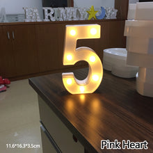 Load image into Gallery viewer, Alphabet LED Light Night Light LED Night Light Alphabet Light LED Letter Shape 0-9 Birthday Party Proposal Decoration
