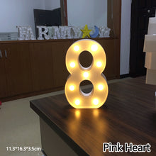 Load image into Gallery viewer, Alphabet LED Light Night Light LED Night Light Alphabet Light LED Letter Shape 0-9 Birthday Party Proposal Decoration
