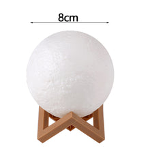 Load image into Gallery viewer, 8CM 3D Print Moon LED Night Lamp Light Switch Lamp For Girls Bedroom Home Decoration Battery Powered
