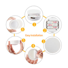Load image into Gallery viewer, 16 Colors Mini LED Battery Powered Wireless Stick Tap Touch Lamp Stick-on Push Light Wall Staircase Rack Cabinet Kitchen Car Lamp
