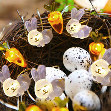 Load image into Gallery viewer, 2M/3M Fairy Easter Bunny Shaped Chick Lights Copper Wire Battery Powered Indoor Led Rope Night Light Home Holiday Window Decoration Party Supplies
