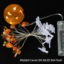 Load image into Gallery viewer, 2M/3M Fairy Easter Bunny Shaped Chick Lights Copper Wire Battery Powered Indoor Led Rope Night Light Home Holiday Window Decoration Party Supplies
