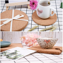 Load image into Gallery viewer, 1PCS Round Shape Plain Natural Cork Coasters Wine Drink Coffee Tea Cup Mats Table Pad For Home Office Kitchen
