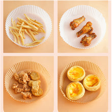 Load image into Gallery viewer, 10/20/50/100pcs 24cm Air Fryer Disposable Round Baking Papers Air Fryer Liners Non-Stick Steamer Oil Paper Liners Kitchen Accessories

