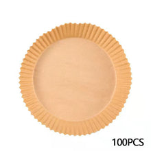 Load image into Gallery viewer, 10/20/50/100pcs 24cm Air Fryer Disposable Round Baking Papers Air Fryer Liners Non-Stick Steamer Oil Paper Liners Kitchen Accessories

