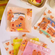 Load image into Gallery viewer, Korean Waterproof Creative Cute Bear Cookie Ziplock BagSnacks Sealed Bag Dustproof Durable Storage Bag Sealing Bag
