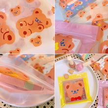 Load image into Gallery viewer, Korean Waterproof Creative Cute Bear Cookie Ziplock BagSnacks Sealed Bag Dustproof Durable Storage Bag Sealing Bag
