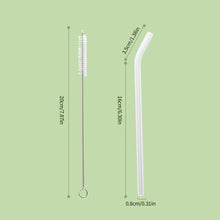 Load image into Gallery viewer, Reusable Transparent Glass Straws Multi-Color Glass Eco Friendly Heat-resistant High Borosilicate Straw Drinking Straws for Juice Milk Coffee Bar Drinks
