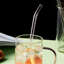 Load image into Gallery viewer, Reusable Transparent Glass Straws Multi-Color Glass Eco Friendly Heat-resistant High Borosilicate Straw Drinking Straws for Juice Milk Coffee Bar Drinks
