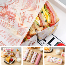 Load image into Gallery viewer, 10/50Pcs Wax Paper Food Grade Grease Paper Food Wrappers Wrapping Paper Oil-proof Baking Paper For Bread Candy Cake Burger Nougat Fries Oilpaper
