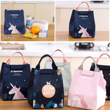 Load image into Gallery viewer, Portable Unicorn Cat Reusable Lunch Bag Lunch Box Insulated Lunch Hangbag Suitable For Adults Children Work Picnics Travel
