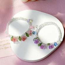 Load image into Gallery viewer, Vintage Flower Fringe Beaded Crystal Bracelet Transparent Rice Beads Women Girl Creative Bracelet Jewelry Accessories
