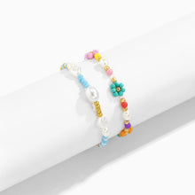 Load image into Gallery viewer, 2pcs Fashion Beaded Bracelet Fresh Sweet Cool Daisy Stretch Braided Bracelet Set Beach Simple Rice Beads Jewelry Women Accessories
