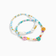 Load image into Gallery viewer, 2pcs Fashion Beaded Bracelet Fresh Sweet Cool Daisy Stretch Braided Bracelet Set Beach Simple Rice Beads Jewelry Women Accessories
