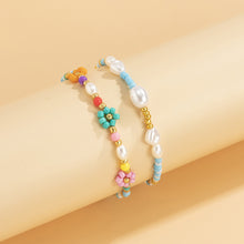 Load image into Gallery viewer, 2pcs Fashion Beaded Bracelet Fresh Sweet Cool Daisy Stretch Braided Bracelet Set Beach Simple Rice Beads Jewelry Women Accessories

