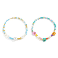 Load image into Gallery viewer, 2pcs Fashion Beaded Bracelet Fresh Sweet Cool Daisy Stretch Braided Bracelet Set Beach Simple Rice Beads Jewelry Women Accessories
