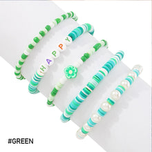 Load image into Gallery viewer, 5pcs/set Personalized Bracelet Set Soft Pottery Alphabet Beaded Color Accessories Beach Holiday Jewelry Summer Women Accessories
