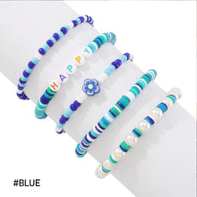 Load image into Gallery viewer, 5pcs/set Personalized Bracelet Set Soft Pottery Alphabet Beaded Color Accessories Beach Holiday Jewelry Summer Women Accessories
