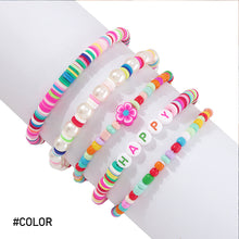 Load image into Gallery viewer, 5pcs/set Personalized Bracelet Set Soft Pottery Alphabet Beaded Color Accessories Beach Holiday Jewelry Summer Women Accessories
