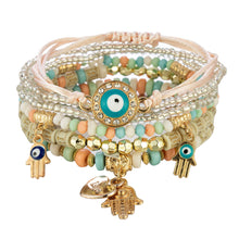 Load image into Gallery viewer, Bohemia Hand Beaded Fashion Eye Beads Temperament Creative Multilayer Rice Beads Knitted Rope Bracelet Women Jewelry
