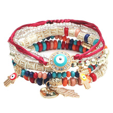Load image into Gallery viewer, Bohemia Hand Beaded Fashion Eye Beads Temperament Creative Multilayer Rice Beads Knitted Rope Bracelet Women Jewelry
